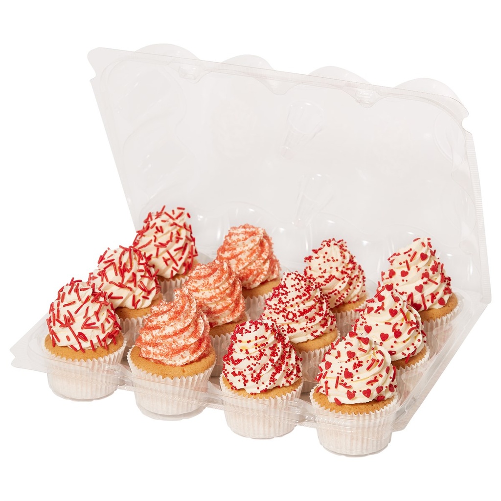SET DE 3 BOÎTES PLASTIQUE POUR 12 CUPCAKES 