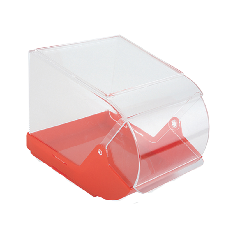 BOITE PLASTIQUE A BONBONS SUPERPOSABLE ROUGE 23 X 14,5 CM HT 15CM