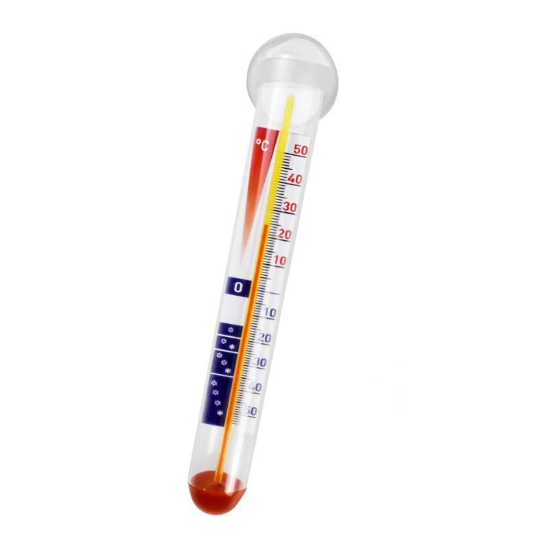 ALLA FRANCE MINI THERMOMETRE VERTICAL EN VERRE POUR LE FROID AVEC VENTOUSE DE -50° À +50°  150 MM Ø 20 MM