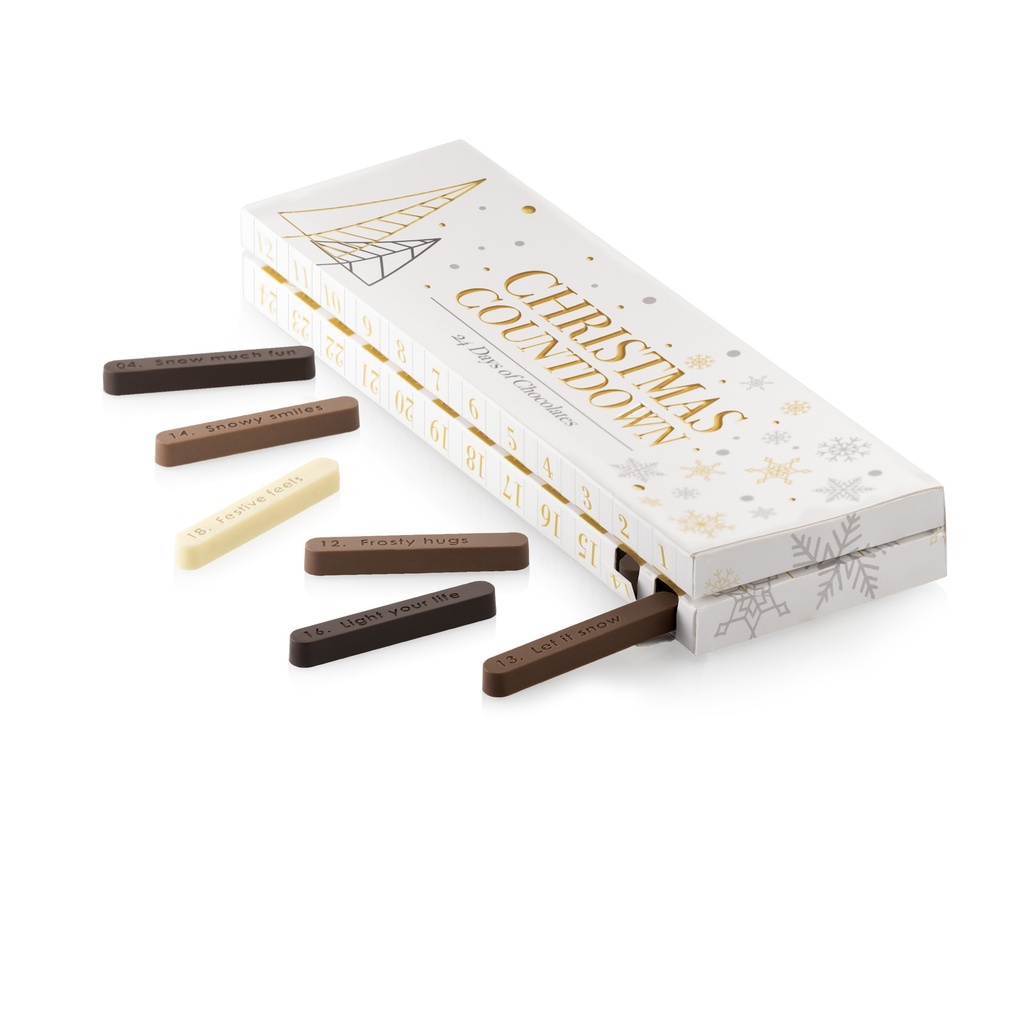 MOULE SILIKOMART CHRISTMAS COUNTDOWN - TRITAN MOULD 82 x 12MM HT 10 MM + 2 THERMOFORMED SUPPORTS + BOÎTE