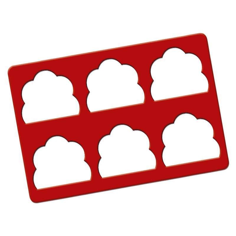 SILICONE MOLD FOR LOG TIP 290 X 195 X 2 MM – 6 CLOUD-SHAPED CAVITIES – CHQ042