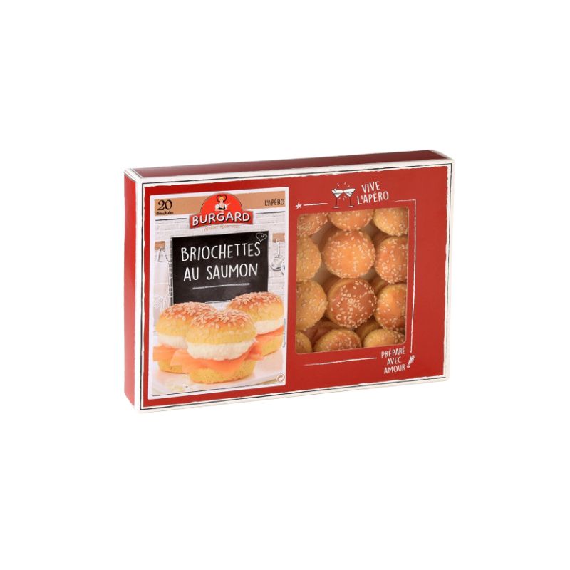 ❄️BURGARD - MINI BRIOCHETTES 20PCS SAUMON FUME ET FROMAGE RAIFORT **PLATEAU DE 20PCS**