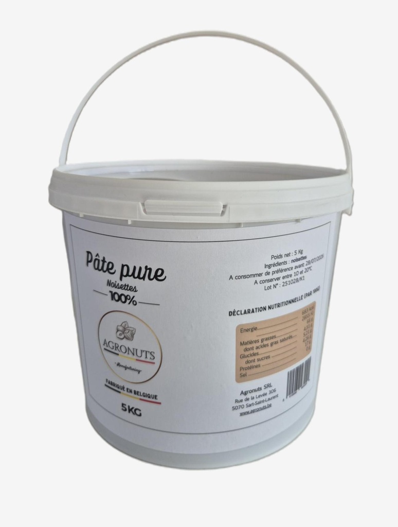 AGRONUTS PATE PURE NOISETTES 100% 5KG