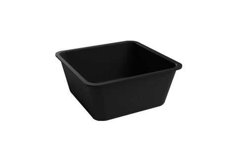 VIERKANTE SALADEKOM 1,5L 18X18XH8 ZWART PLEXIGLAS