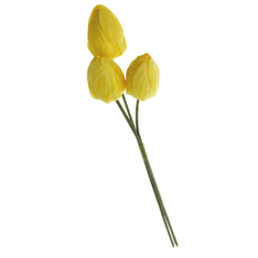 PICK OF 3 YELLOW TULIPS H8.5CM