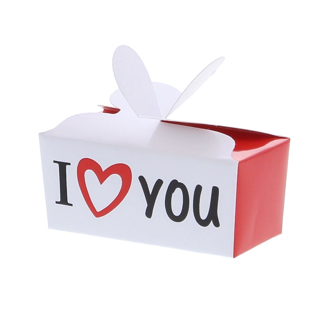 BUTTERFLY BOX I LOVE YOU 2 PRALINES 7X3.5CMHT 3.5CM 100PCS