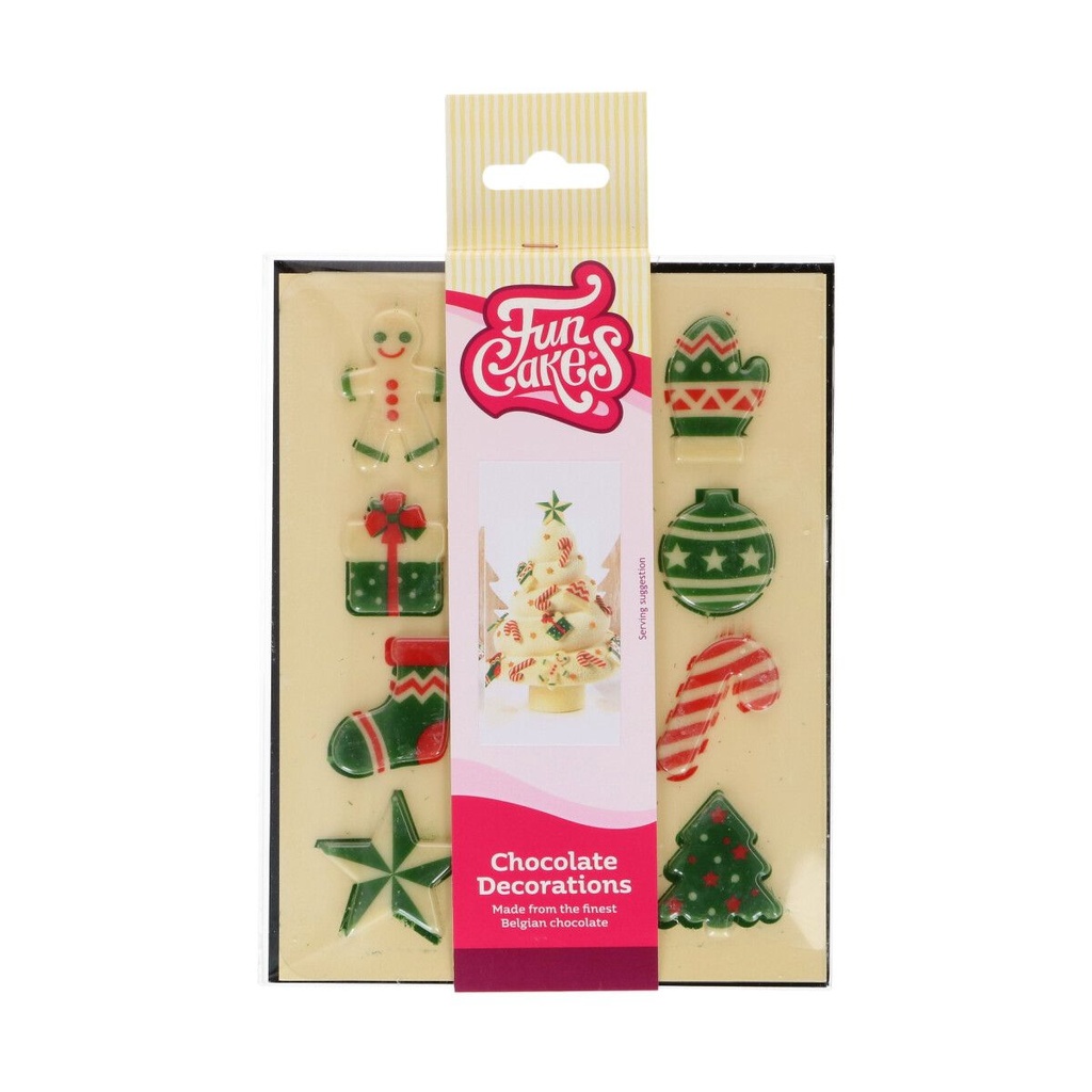 Funcakes chocolate Christmas decorations, 12 pieces
