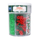 PME Cake 6-in-1 green/red sugar Christmas decoration mix, 158 g
