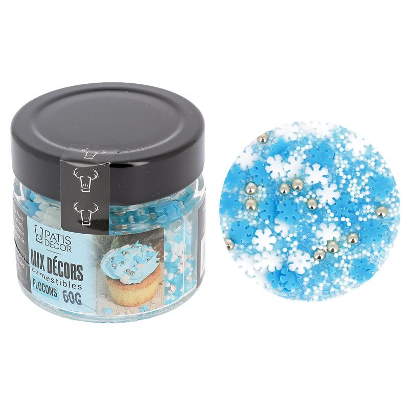 ASSORTED SNOWFLAKE DECOR MIX 60G