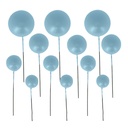 PARELACHTIGE BLAUWE BOLLETJES TAARTTOPPER 4 DIAMS: 2CM, 2,5CM, 3CM, 4CM PAK VAN 12 ST