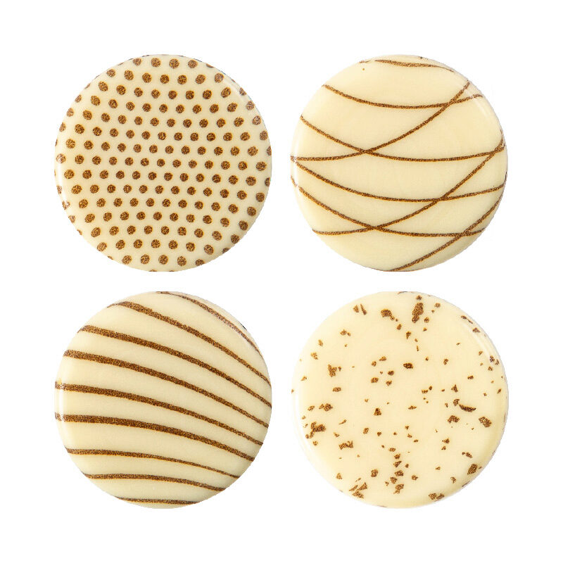 2035019 BROWN PATTERN DISC LINE/SPOT/DOT CHOCOLATE CARAMEL 3CM 175 PCES