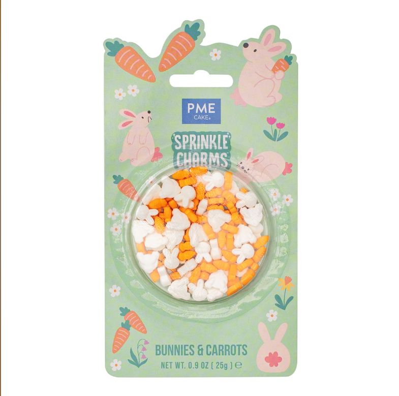 MIXED SUGAR DECORS EASTER THEME – RABBITS/CARROTS 25G