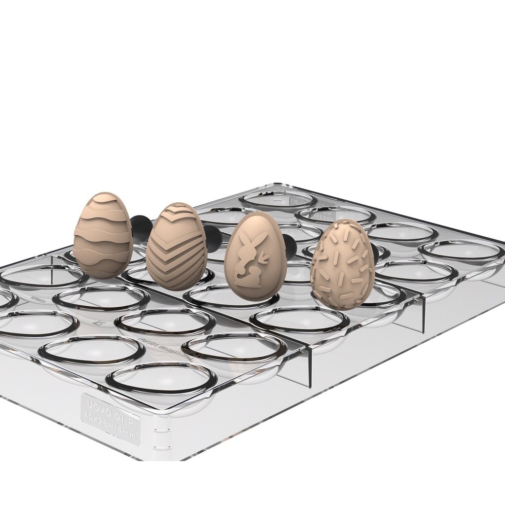 SILIKOMART UOVO01 MOLD "EGGS" 40 x 28MM HT 14MM + 4 EASTER THEME STAMPS 42 x 30MM