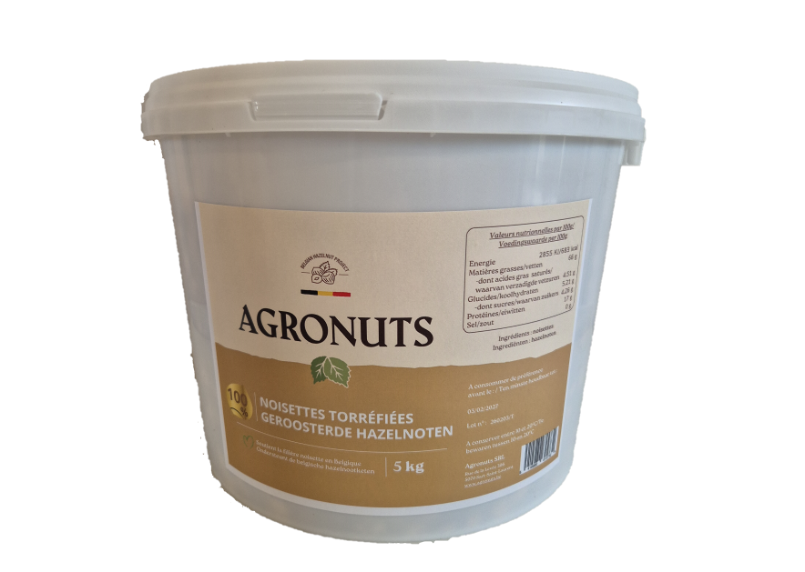 AGRONUTS NOISETTES ENTIÈRES TORRÉFIÉES 13/15 5KG