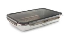 LACOR ECOINOX "PRO" 18/10 STAINLESS STEEL AIRTIGHT CONTAINER - 5.0L RECTANGULAR 32X21XH7CM PP LID 