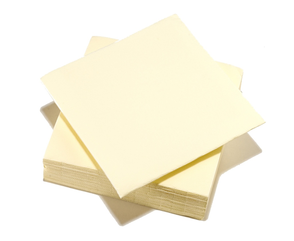 TASSINON COCKTAILSERVETTEN VANILLE 25x25 CM 40STKS