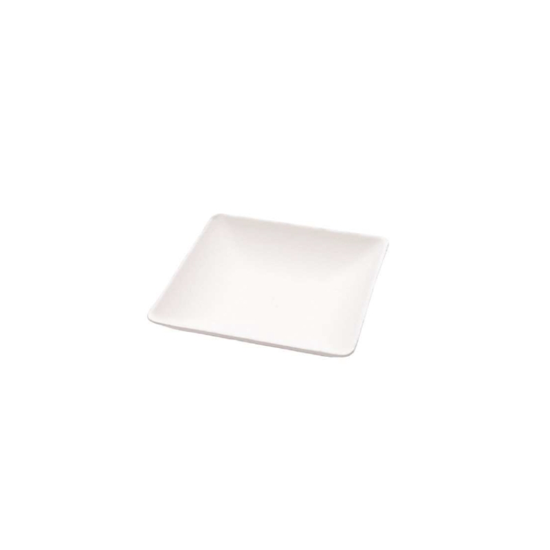 ASSIETTE PULPE DE CANNE BLANC 6,5X6,5CM 50PCS