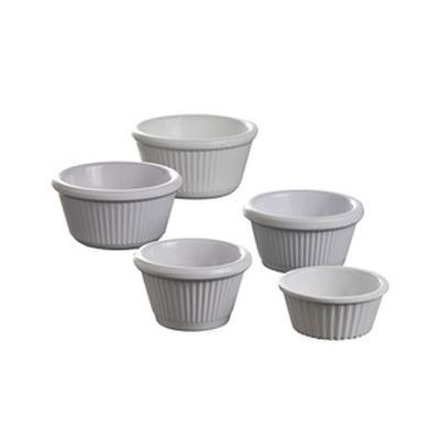 HENDI RAMEQUIN WHITE PLEATED 8XH4.0CM 80ML MELAMINE