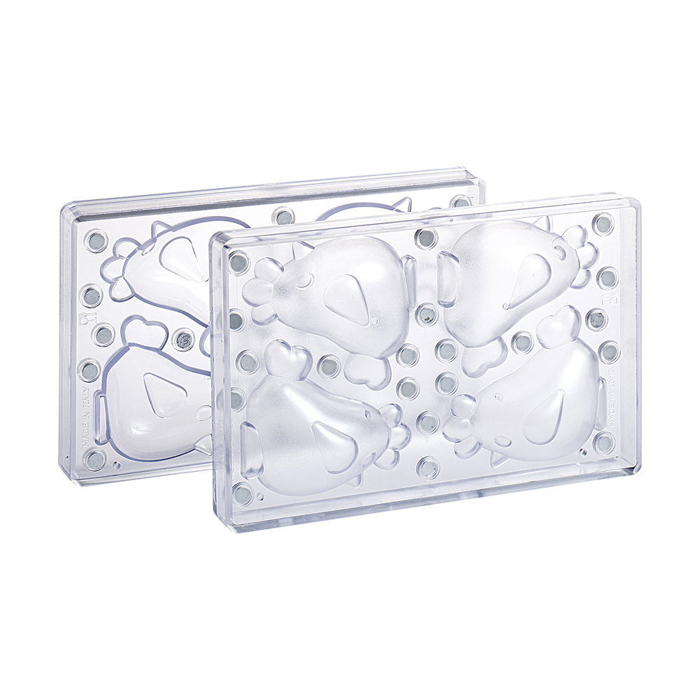 KIT OF 2 MAGNETIC MOLDS FOR CHOCOLATE 3D CHICKEN 4EMP 10X16XH12.6CM ±75GR