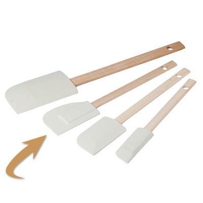 SPATULE MARYSE CAOUTCHOUC 28X5.8CM 1/2 LUNE MANCHEBOIS - 10LP3
