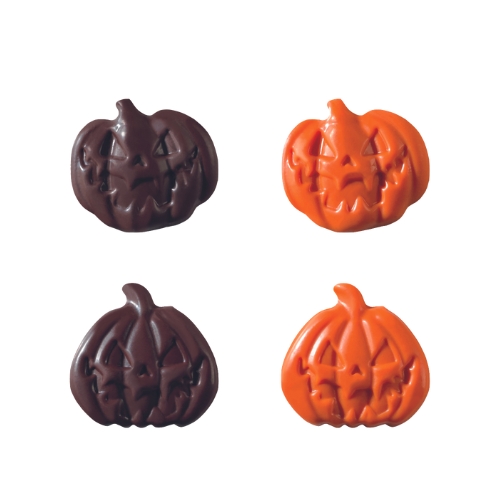 088218 PCB PUMPKINS CN AND CHOCO ORANGE JACK 4 DESIGNS 3.3X3.2CM 140PCS ***S/CDE***