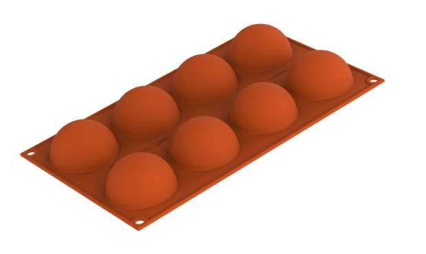 SILIKOMART SF003 MOULE 8 DEMI-SPHERES Ø60 H 30MM  60ML ANTI-ADHESIF GN1/3 -50° À 250°