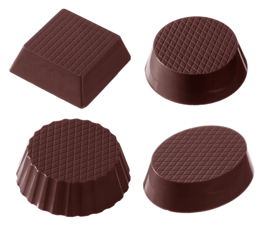PETIT FOUR CHOCOLATE MOLD CUP 4 FIG. CW2112 3X4 -- 32GR