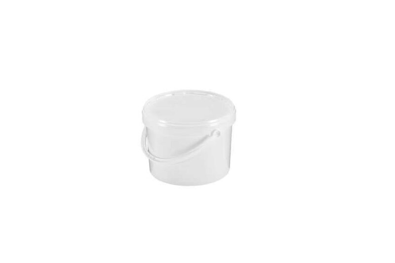 PLASTIC BUCKET ALIM WHITE 2.8L WITH LID PLASTIC HANDLE