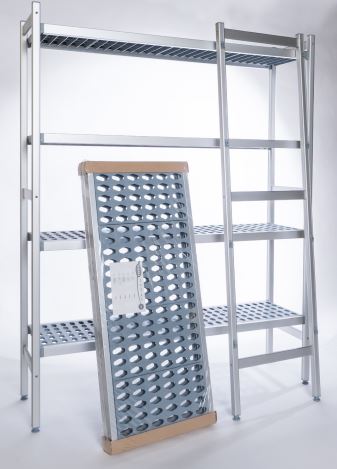 SOFINOR PROLINE ALUMINUM SHELF 4 LEVELS L120.8 X D40X H178CM