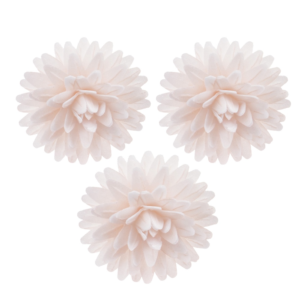 WHITE WAFER POMPOMS Ø 4.5CM 12PCS