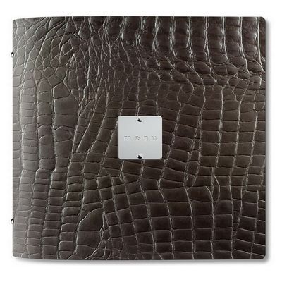 DAGSTYLE CARTE MENU CROCO BRUN 23X23CM