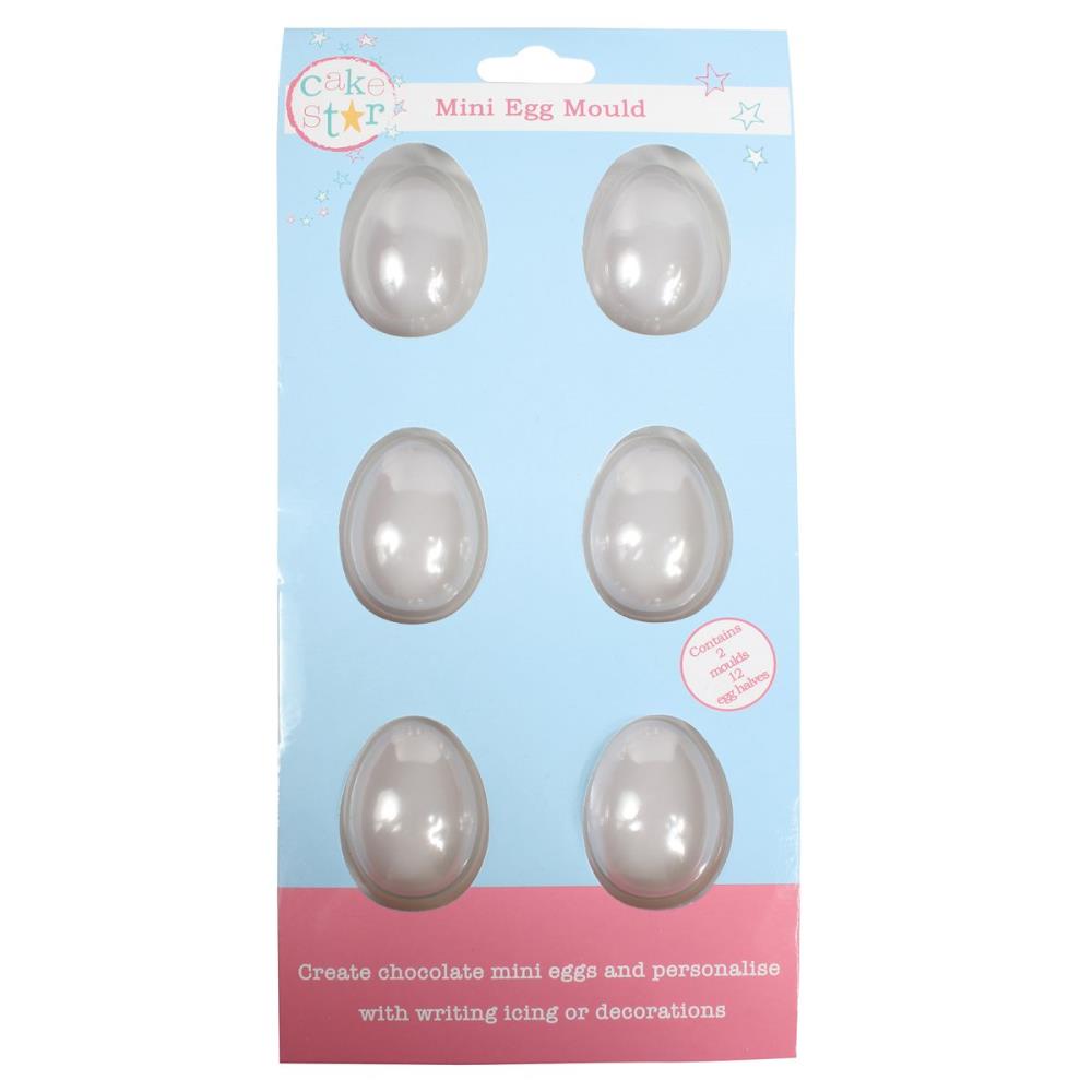 CAKE STAR CHOCOLATE MOLD 6 MINI SMOOTH HALF EGG 3.5 X 4.8 CM 2 PCS