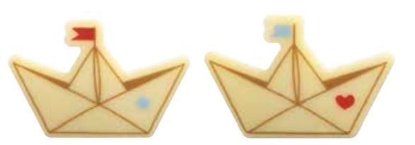 061160 PCB SMALL BOATS CB 2 DESIGNS 4X2.6 CM 105PCES ***S/CD***