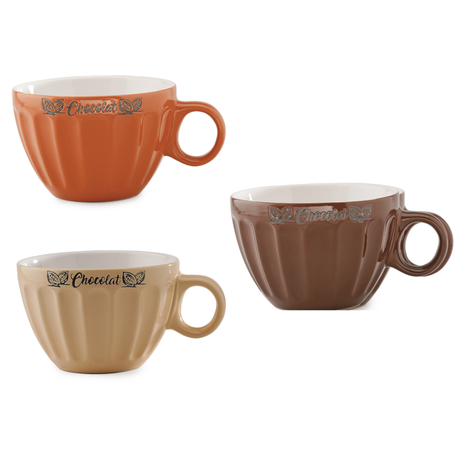 TASSE «CHOCOLAT » 3 ASS Ø11,5H8CM