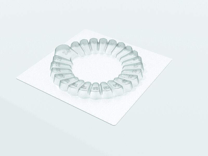 087065 PCB MOULE TABLETTE COURONNE DE L'AVENT 12P19X18CM P1,5CM 12PCES ***S/CD***