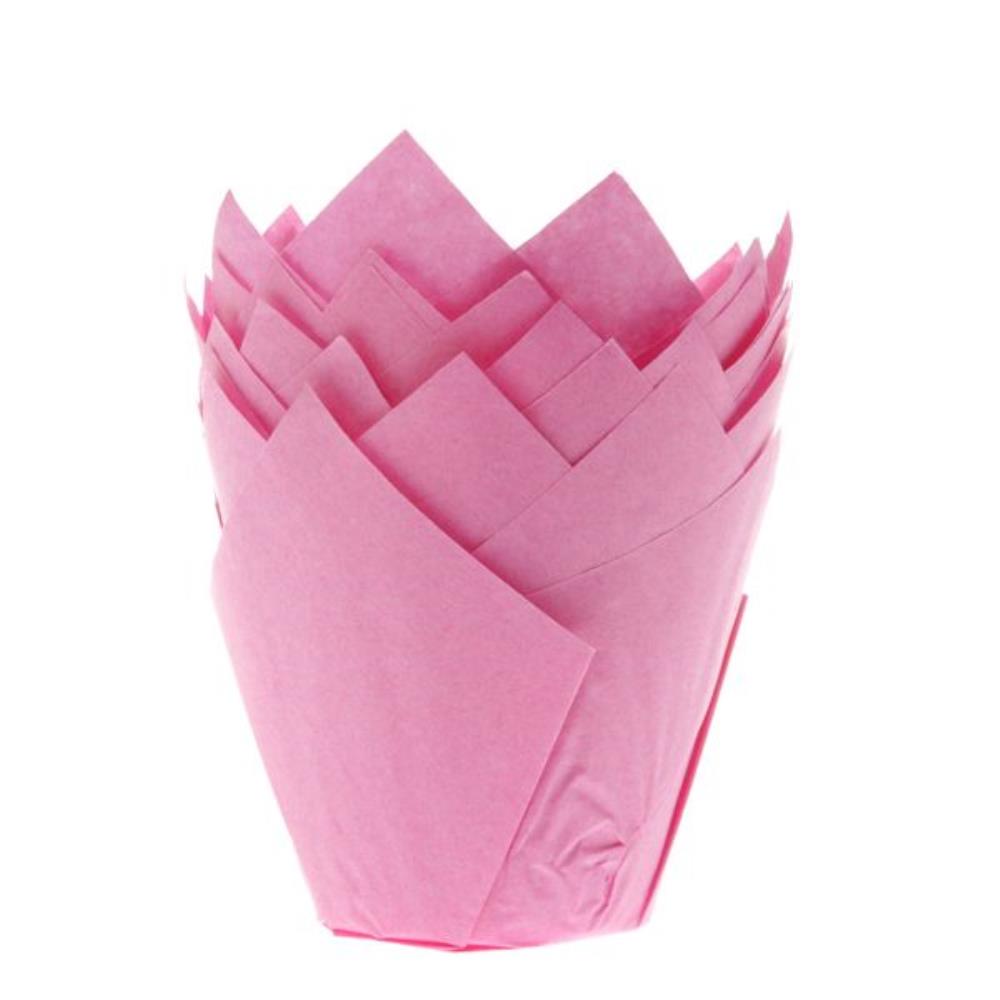 HOM TULIPCUP MUFFIN PINK DIAM 5CM 36 PCES