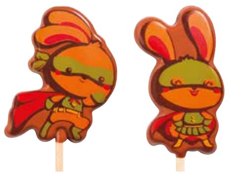 074164 PCB BLISTERS SUPER BUNNY LOLLIPOPS & STICKSPR 45 PRINTS 4 DESIGNS 9PCS ***S/CD***