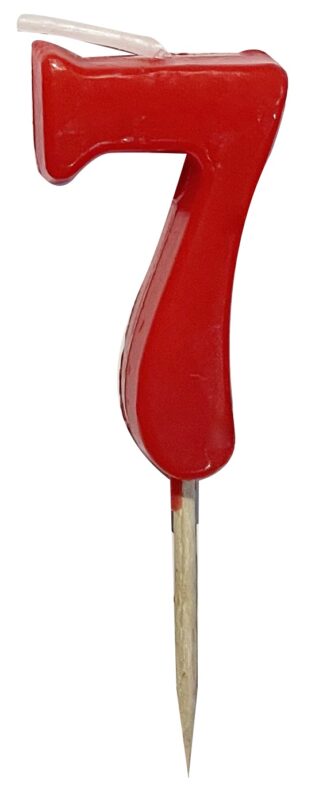 RED PIC SMALL NUMBER CANDLE NO. 7 12PCS