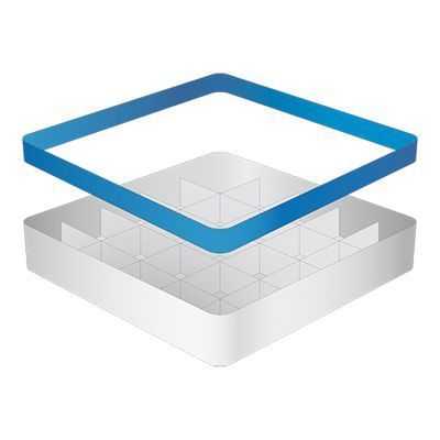 CATERRACKS CASIER 25 COMP 1 REHAUSSE 50X50XH14CM VERRES SANS PIED