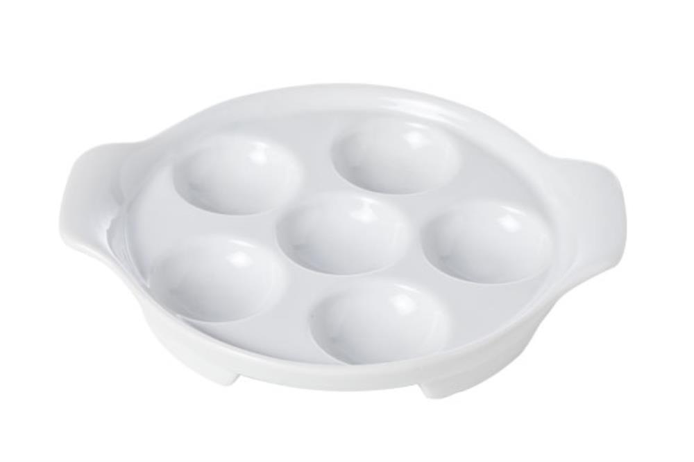 PLAT ESCARGOTS 6 TROUS DIA 14.5-17.5XH2.7CM + 2 ANSES*
