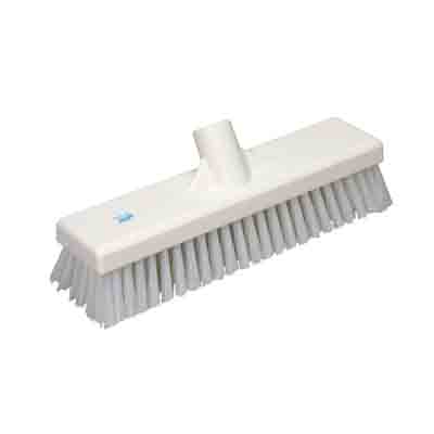 VIKAN 70605 30CM WHITE DECK WASHING BRUSH - FIRM BRISTLE SCOURING