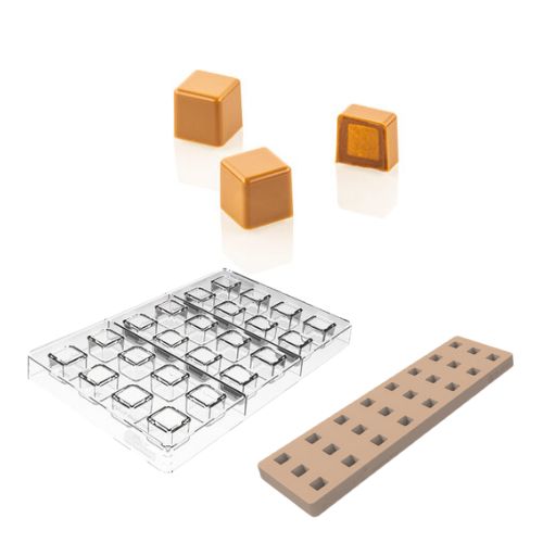 SILIKOMART TRITAN PRALINE MOLD CH029 KIT CUBO 01 2.1X2.1XH2.1CM + ICH029 SILICONE MOLD