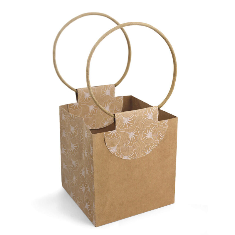 SAC PAPIER KRAFT AVEC ANSES EN CORDELETTES  180X180XH/180MM 10PCES