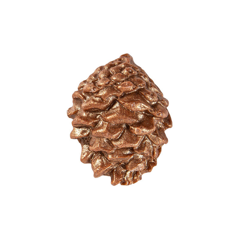 1014087 CHOCOLATE RELIEF PINE CONE 25X35MM 84PCS ***ON ORDER***