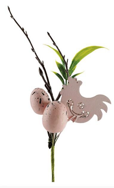 PINK CHICKEN EGG STAKE 4H10CM + ROD "2022"
