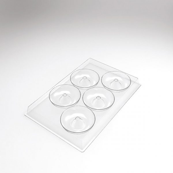 070550 PCB MOULES ENTREMETS INDIVIDUELS FRENCH DONUT 150 PIÈCES Ø 8 CM 30PCES ***S/CD***