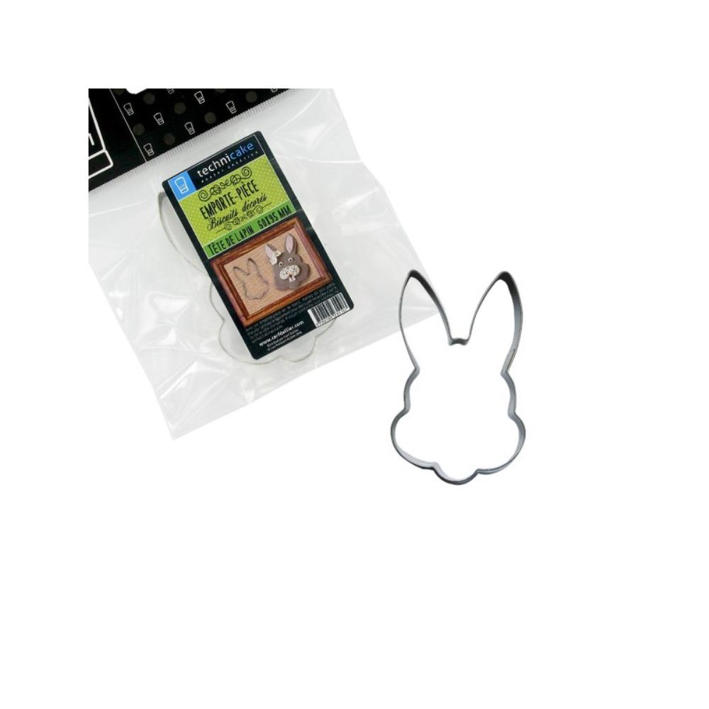 TINPLATE COOKIE CUTTER RABBIT HEAD 64X82MM