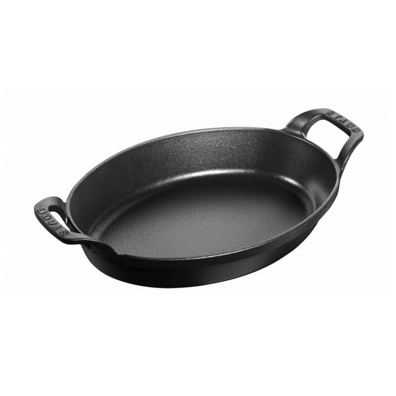 STAUB OVALE GIETIJZEREN SCHAAL 24 CM ZWART STAPELBAAR
