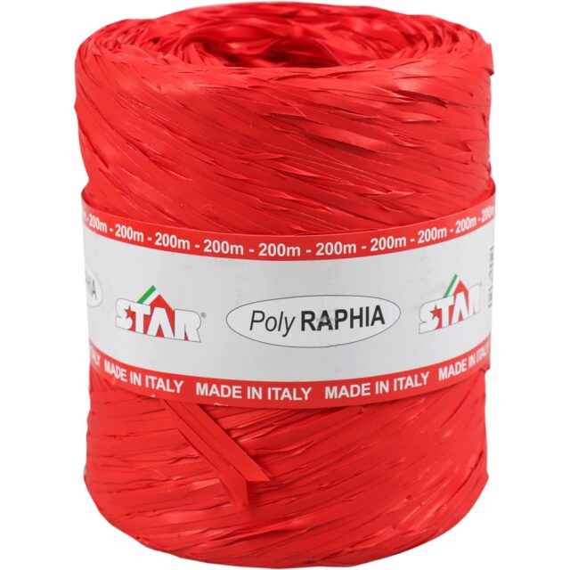 POLY RAPHIA 15MM X 200M ROUGE R00