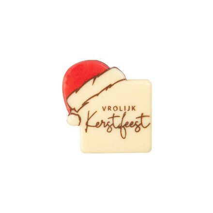 2015082 PLAQUETTE AVEC BONNET VROLIJK KERSTFEEST 3,5CM 120PCES ***S/CD***